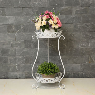 Floor Style Anti Slip H60cm 2 Tier Metal Plant Stand