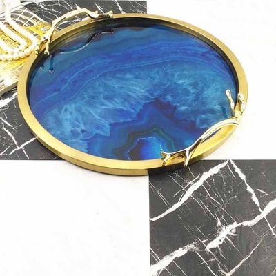 Wear Resistant Round 38cm Diameter Metal Jewelry Tray