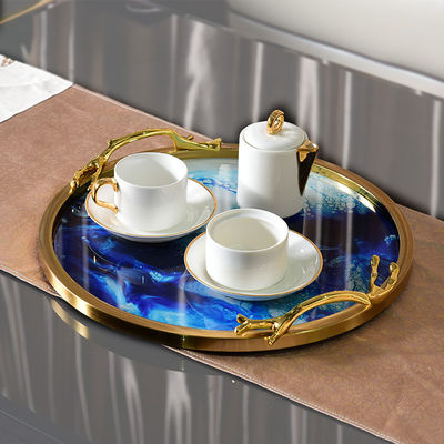 Wear Resistant Round 38cm Diameter Metal Jewelry Tray